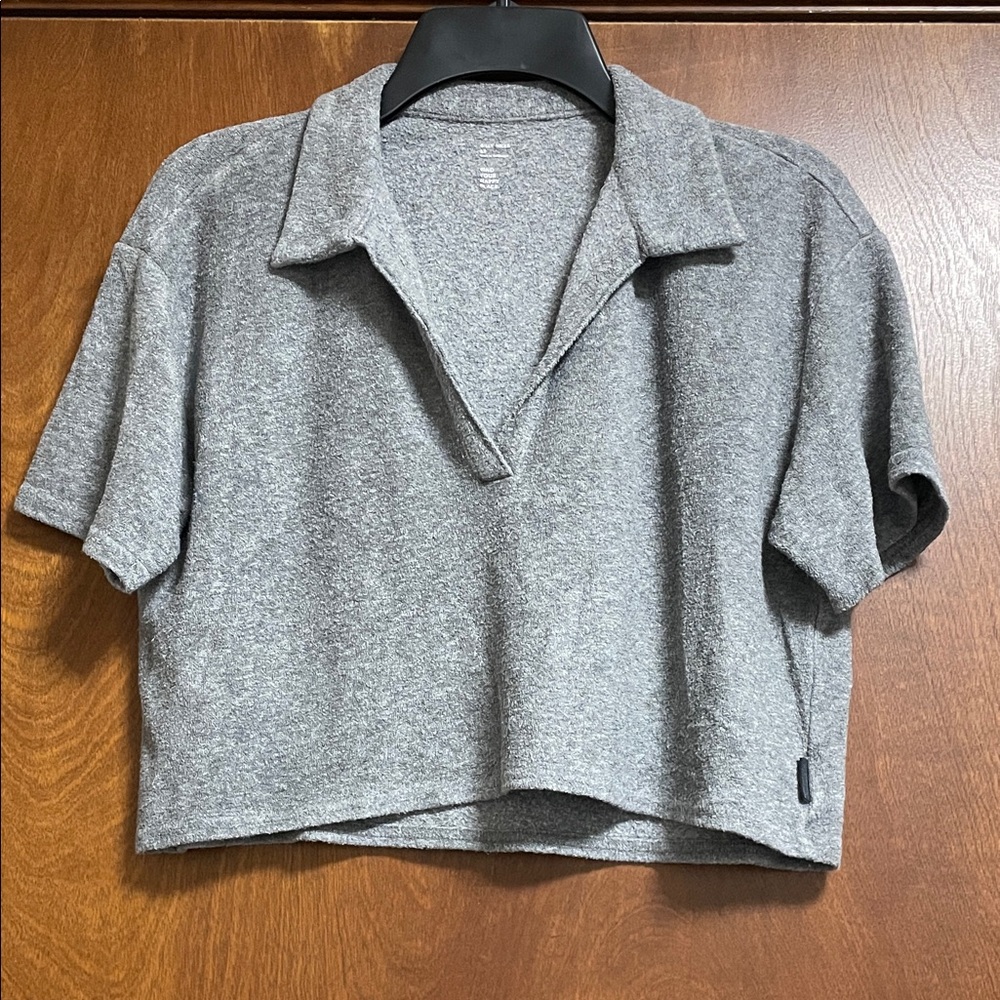Gray crop top